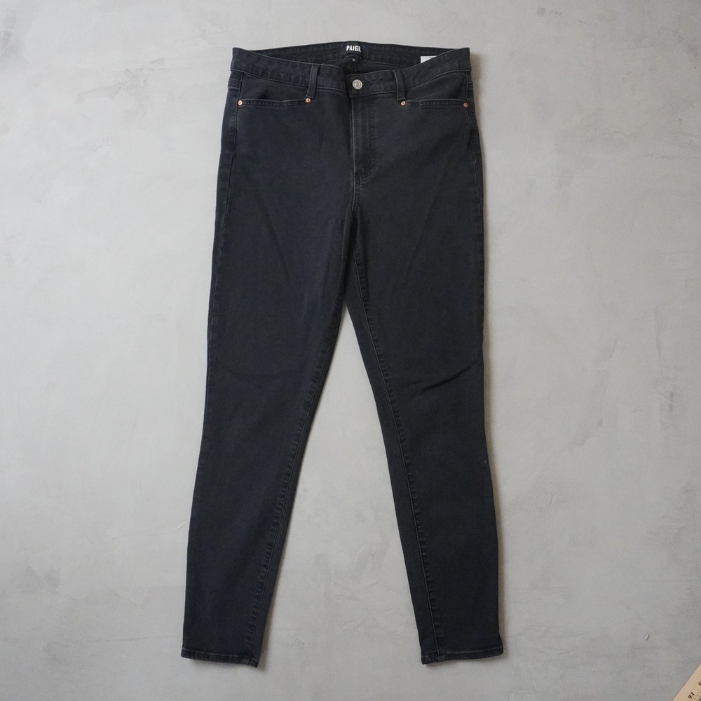 Paige Slim Jeans 31 Mens Black Faded Denim Stretch Made in USA